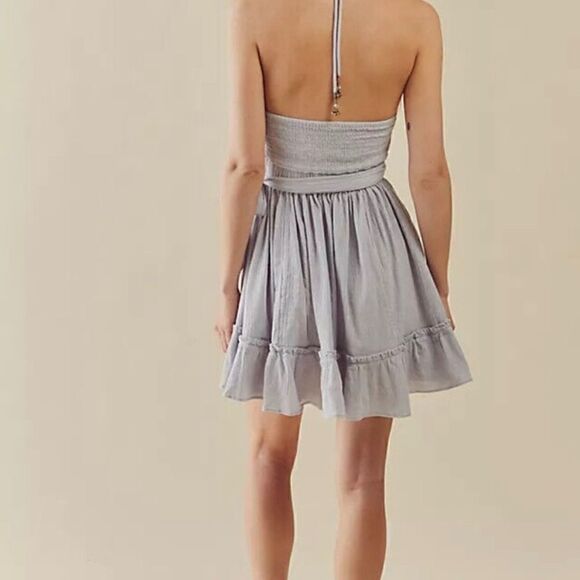 Free People The Real Deal Mini Endless Summer Dress in Grey Dawn S - Picture 8 of 8